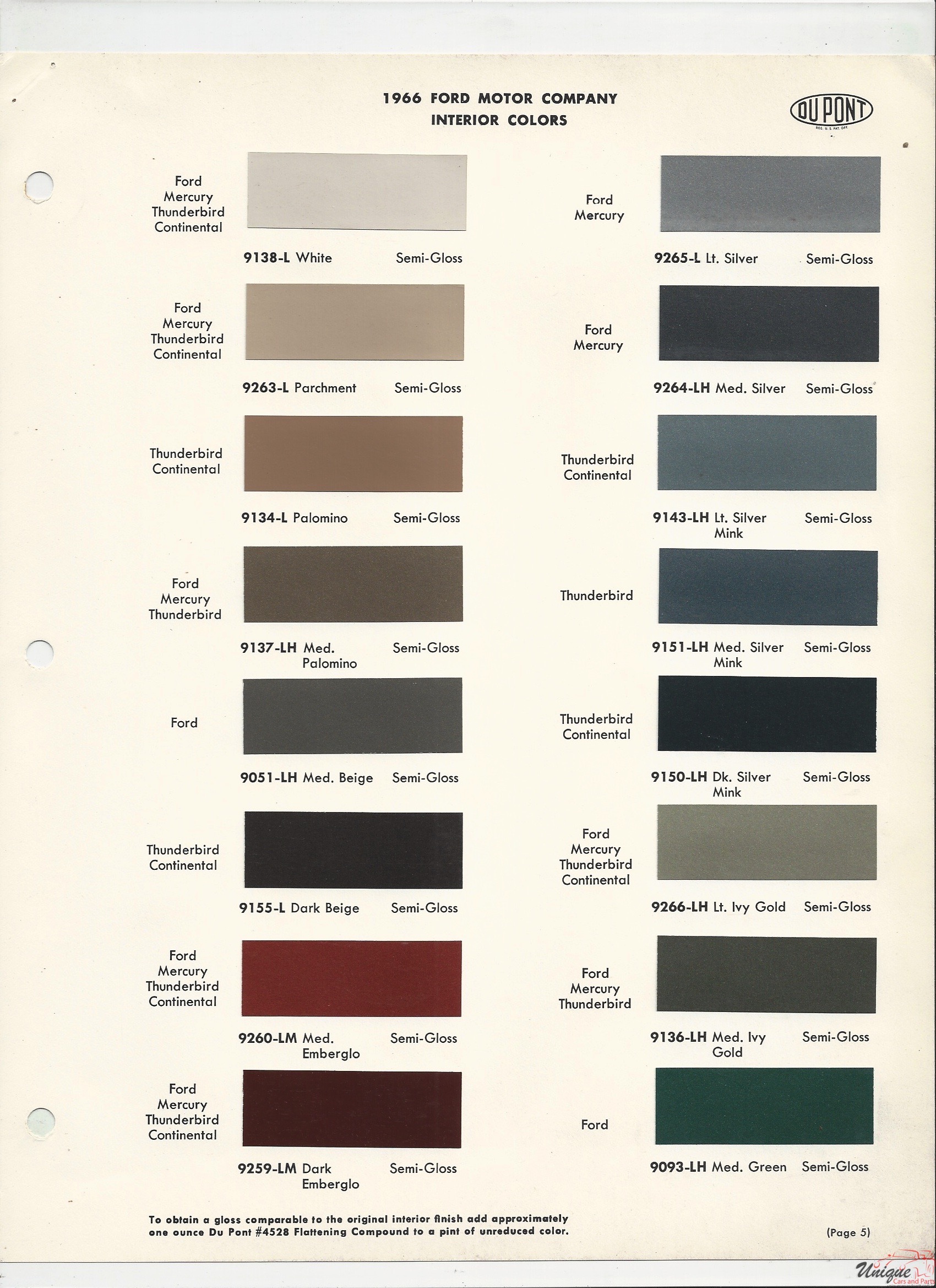 1966 Ford-7 Paint Charts